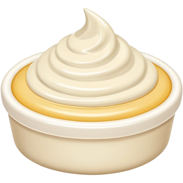 A white cream, soft and thick, glossy and rich, realistic, high detail, simple composition, isolated on white background, centered composition
 emoji
