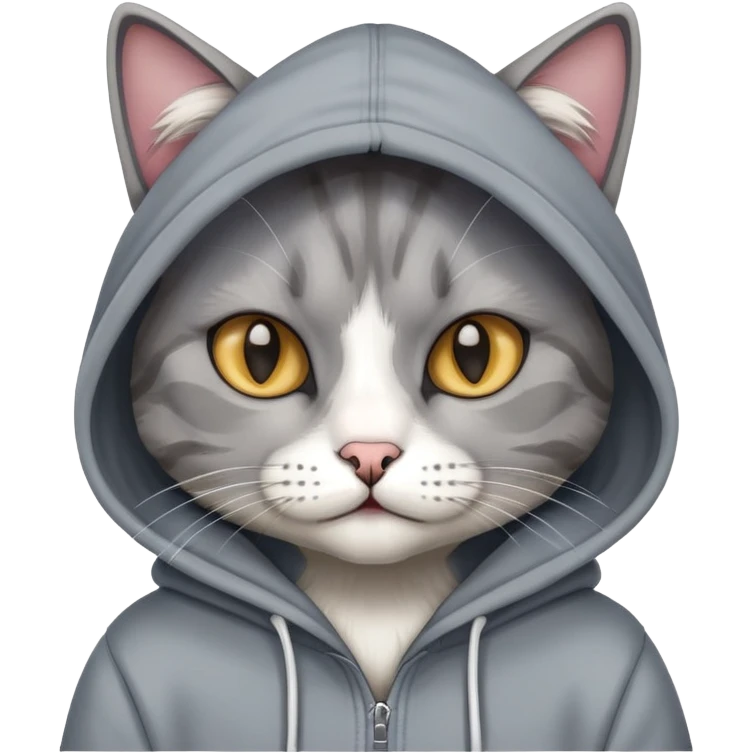 Cat wearing hoodie emoji