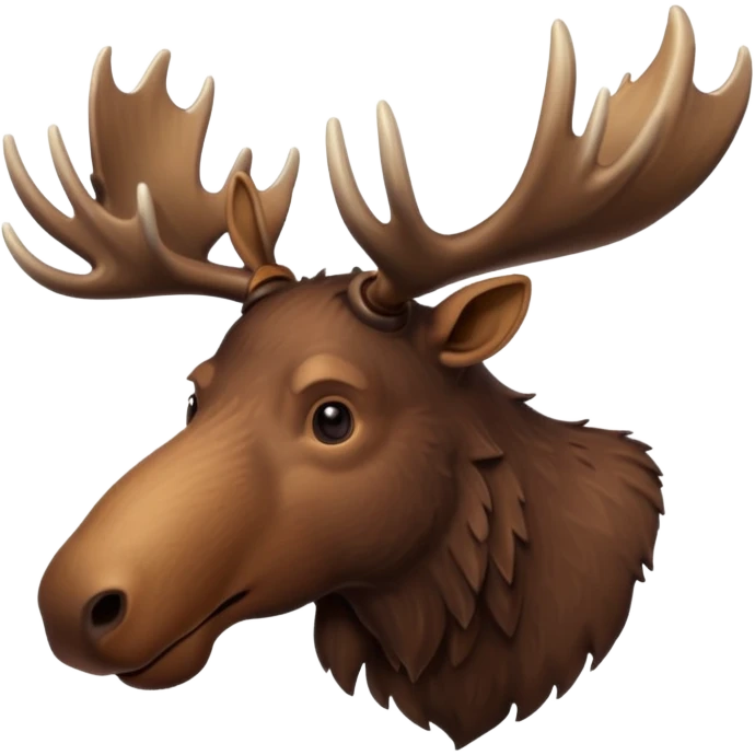 Moose head with no eyes and antlers  emoji
