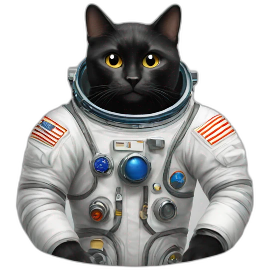 Black cat-cosmonaut emoji