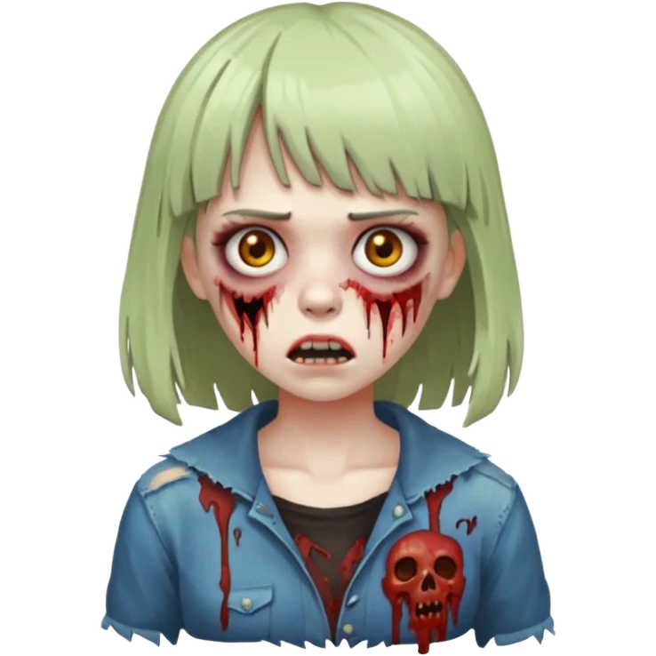 Zombie girl with bangs  emoji