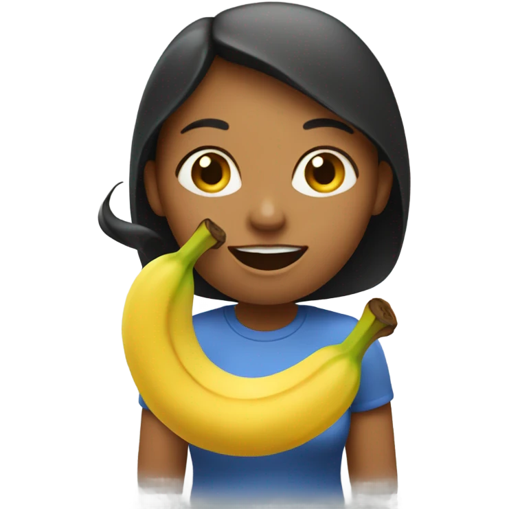 Woman eating banana  emoji