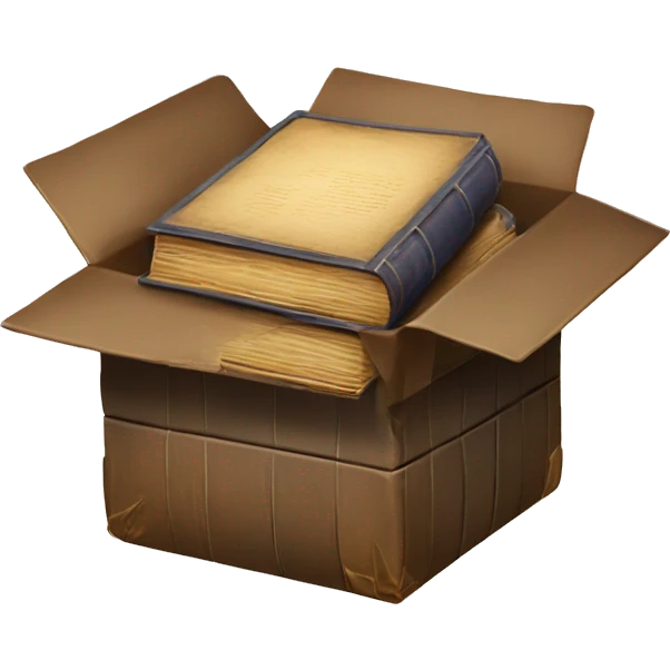 open box with old books inside  emoji