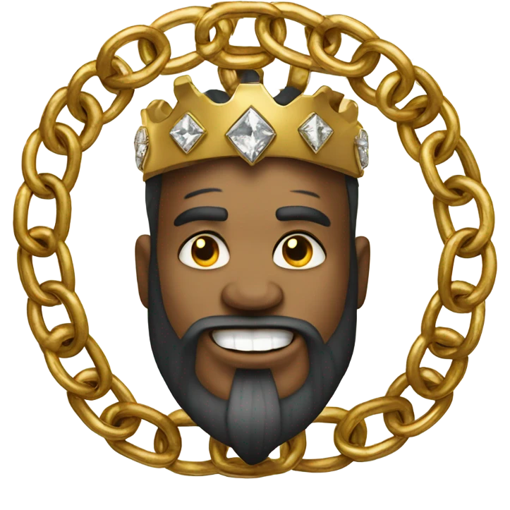 A god wearing god chains has gold teeth and various diamonds  emoji
