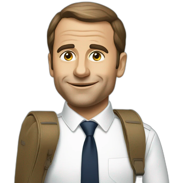 macron avec un sac poubelle emoji