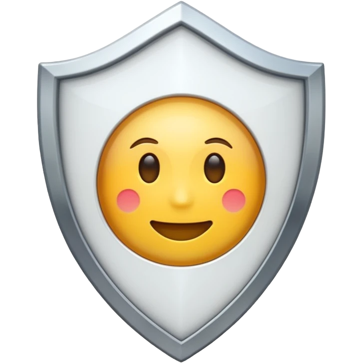 white shield with an emoji in it emoji