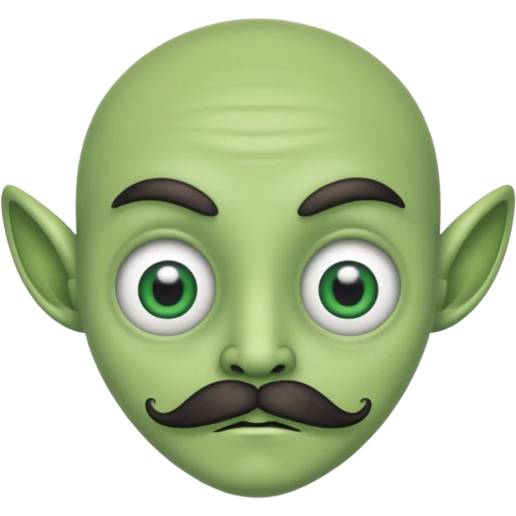 alien with mustache and green body emoji