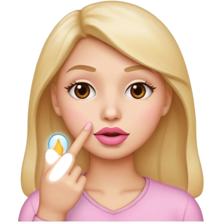 Le doigt sur les leves  emoji  emoji