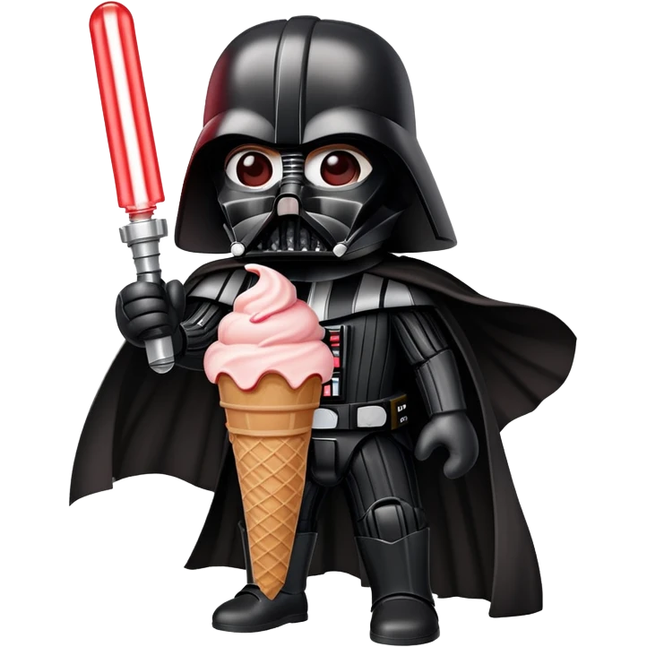 Darth vader eat a red ice cream that Loks Like a Lightsaber  emoji