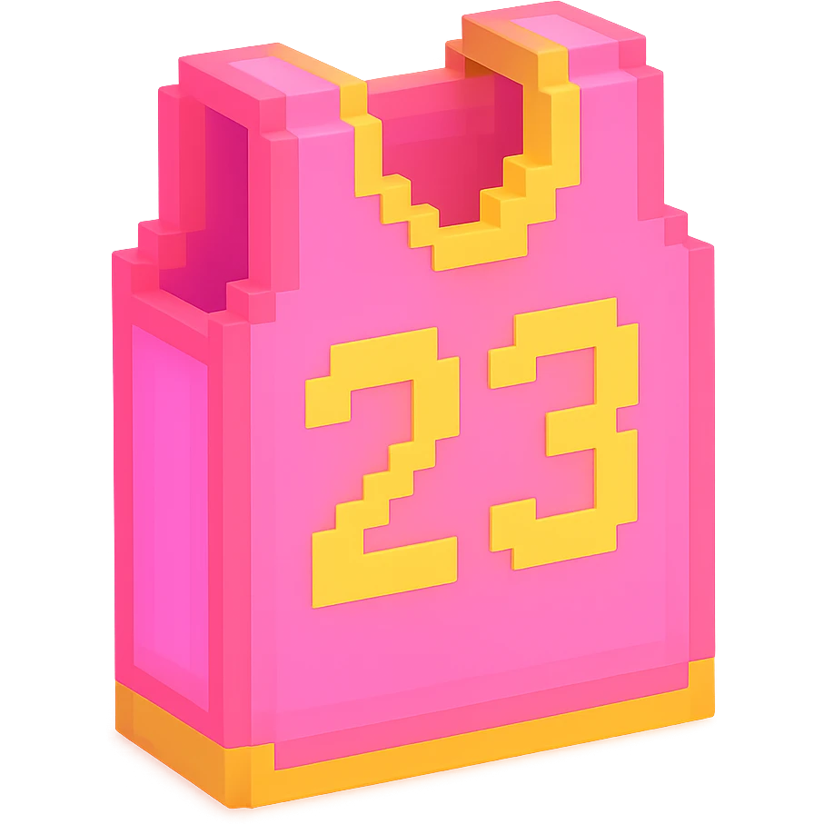 светящейся розовая баскетбольная майка с надписью "23", no background emoji