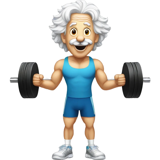 albert einstein happy in the gym emoji