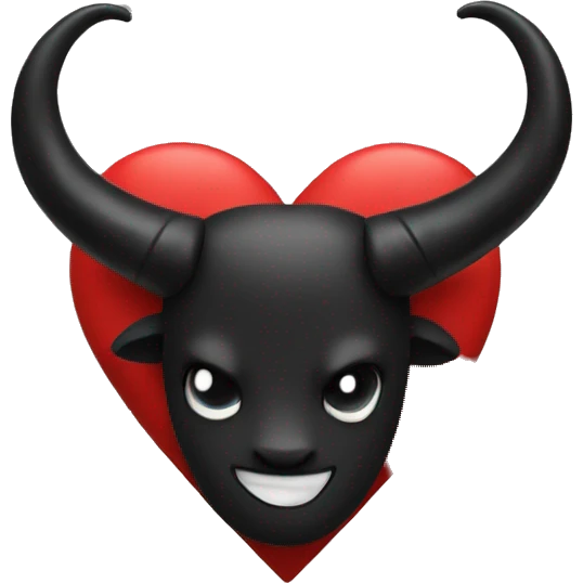Red heart with black horns emoji