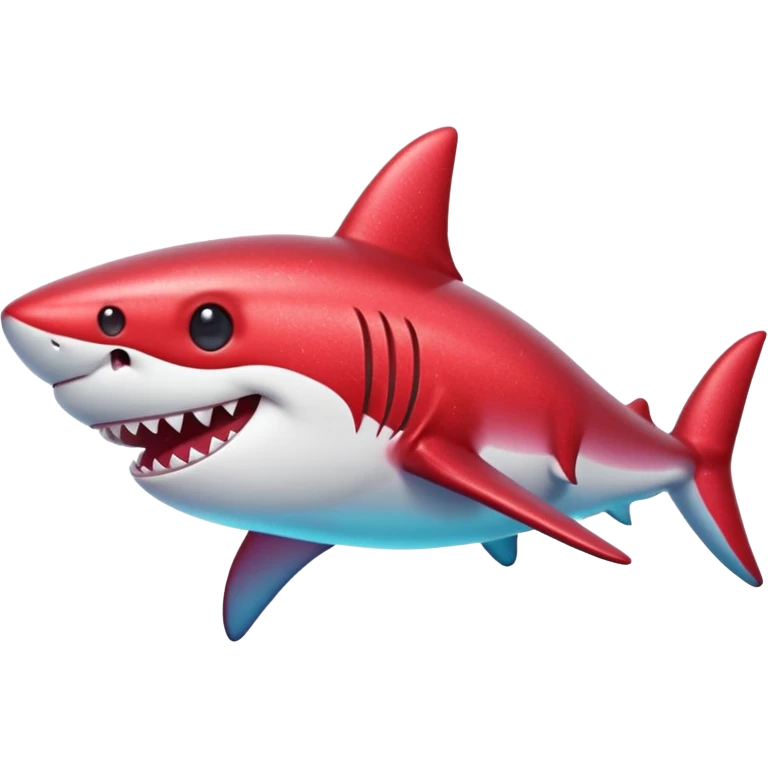 red glitter shark happy emoji