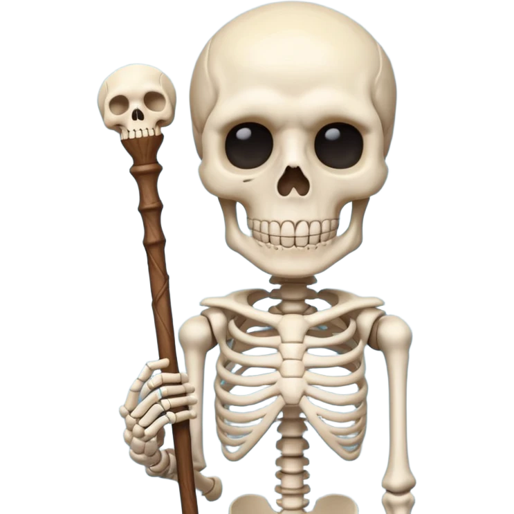 Skeleton Teacher with a stick in his hand  emoji