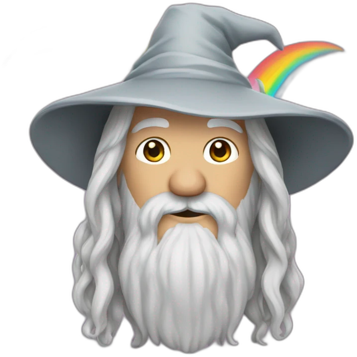 gandalf with rainbow colored beard emoji
