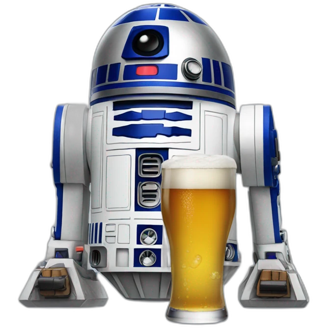 R2d2 drinking beer emoji