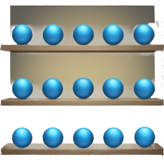 shelves with blue orb prophecies emoji
