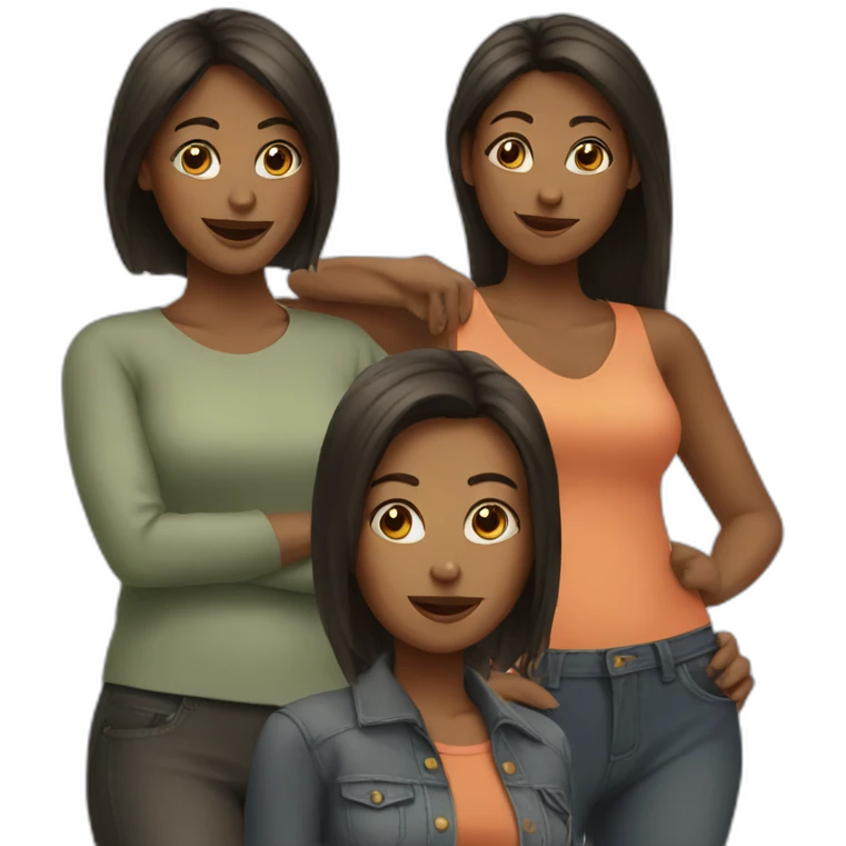 three female friends emoji