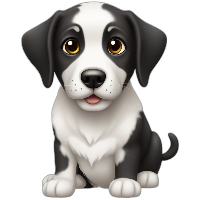 cachorro branco e preto emoji