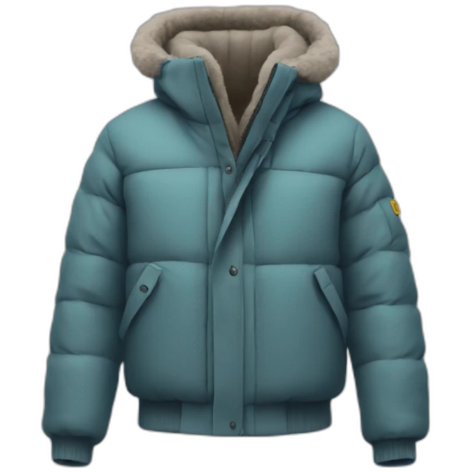 Winter jacket, thank you printed emoji
