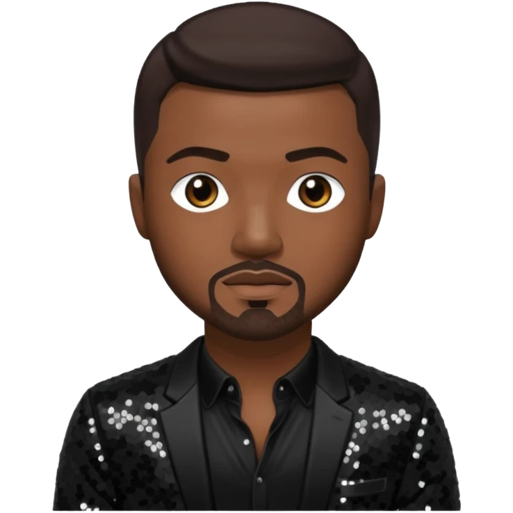 Ray J with dark brown hair, black sequin outfit emoji