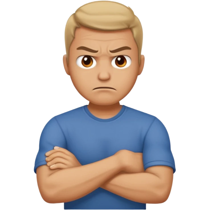  arms crossed holding neck angry guy emoji