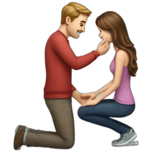 A guy is on his knee and proposing his girlfriend emoji