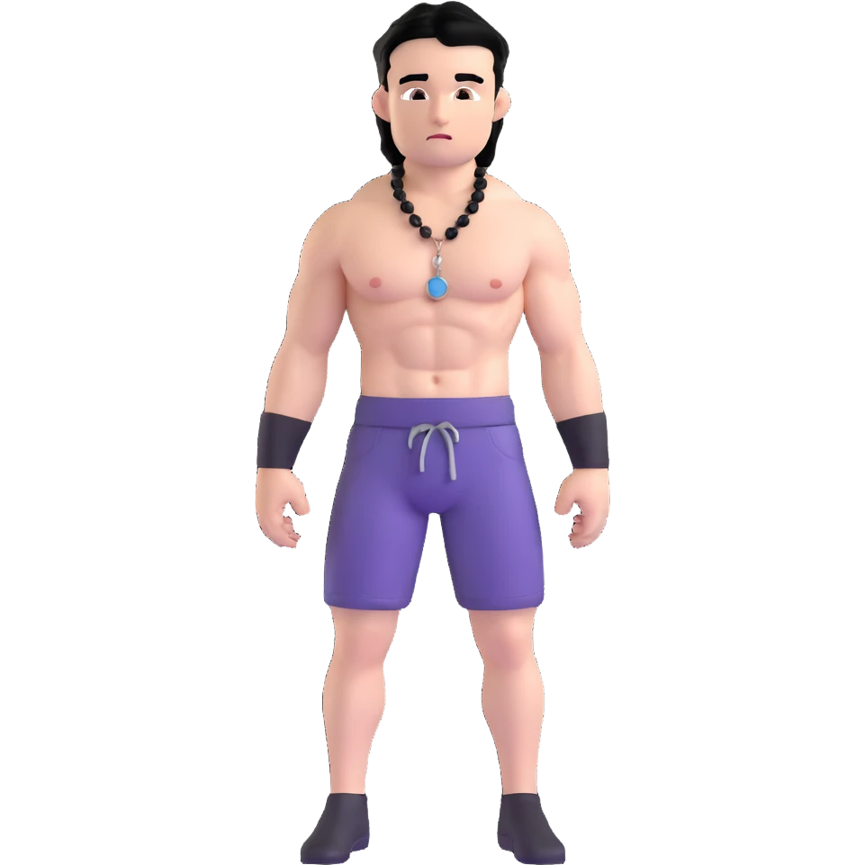 young white man with black hair, muscular, shirtless with prominent nipple piercings, nipple rings emoji