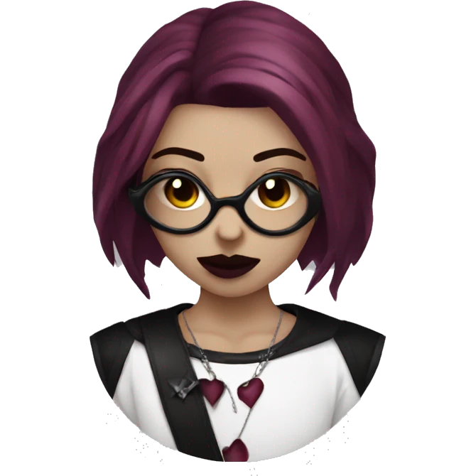 Goth heart burgundy  emoji