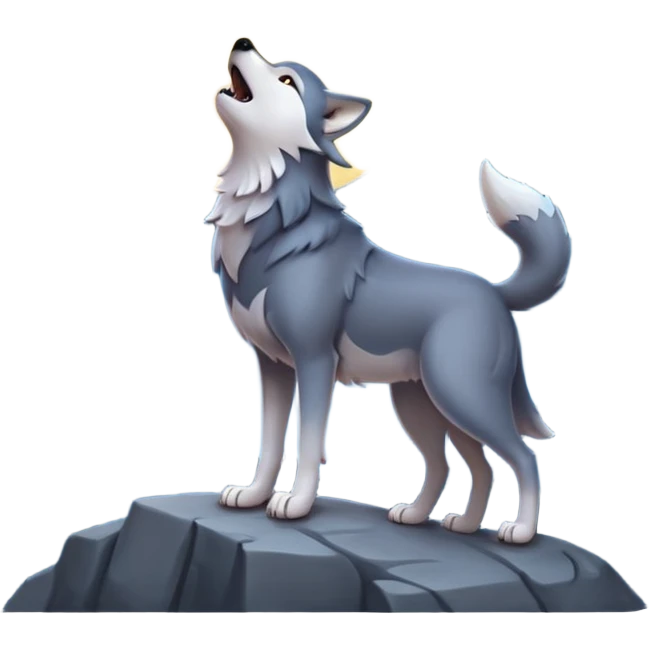 Wolf howling at the moon emoji