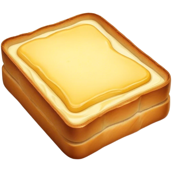 Cinematic warm toasted bread, golden-brown edges, butter melting into the surface, slightly crispy texture, simple and comforting, warm glowing background, inviting and homely. emoji