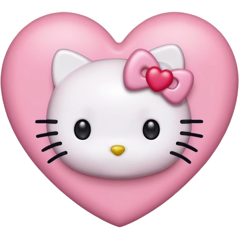 hello kitty heart`no mouth emoji