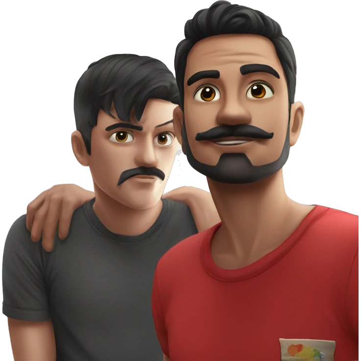 two boys in red shirts emoji