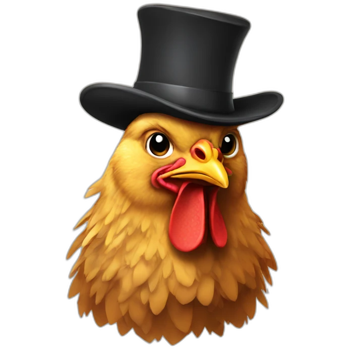 Chicken with a hat emoji