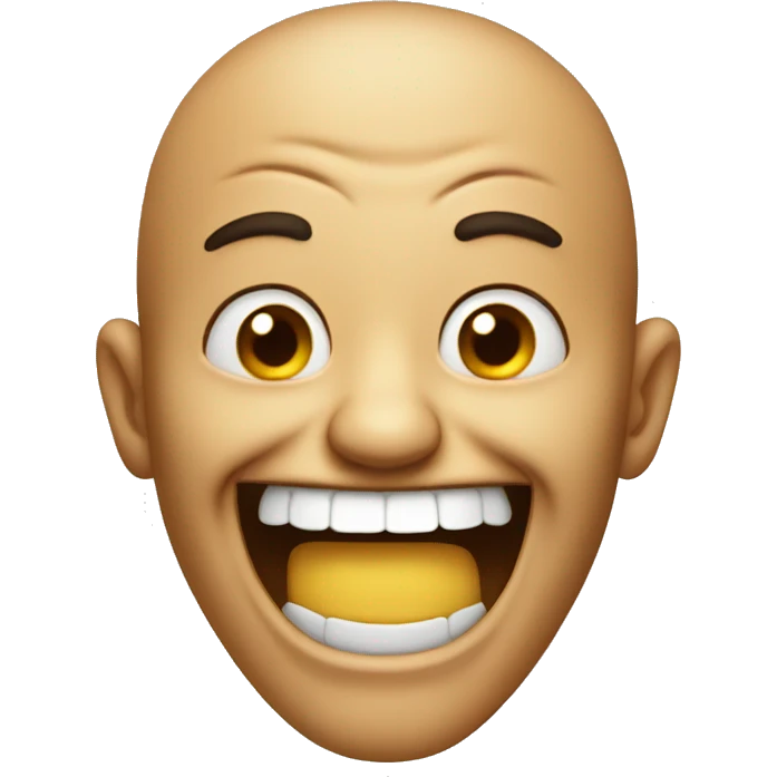evil laugh with normal face emoji