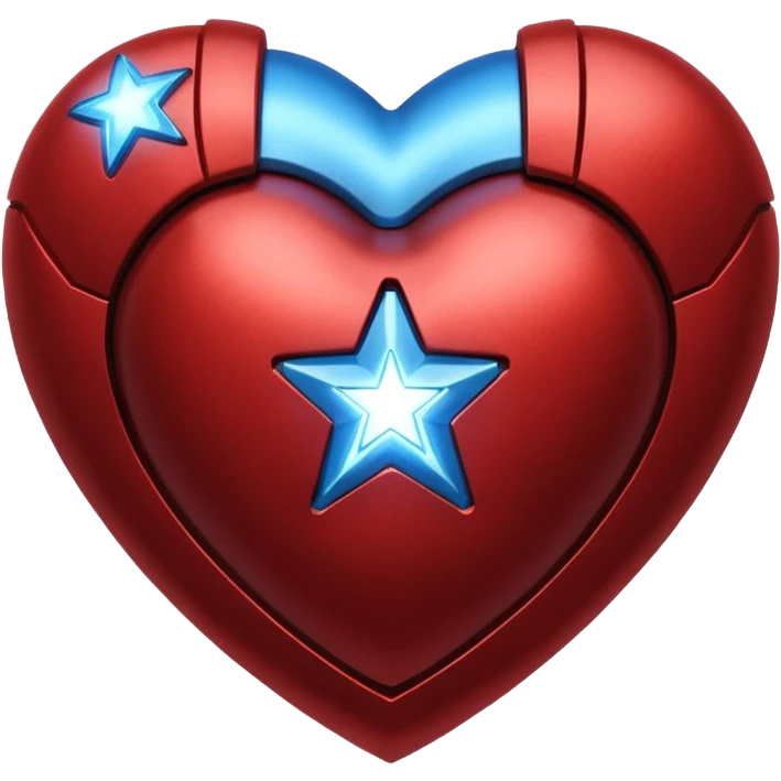 A red Iron Man heart with a glowing blue star in the center emoji