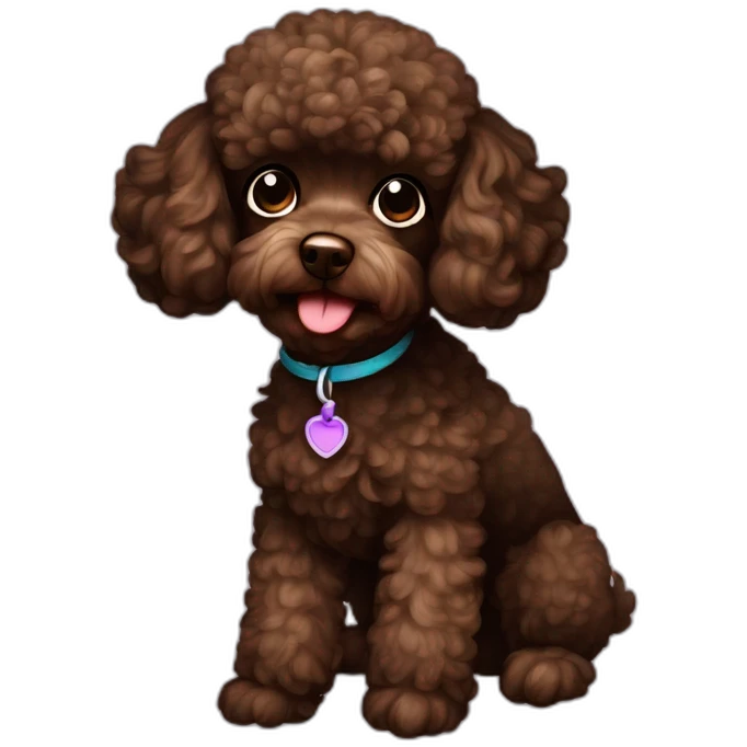 dark brown toy poodle emoji