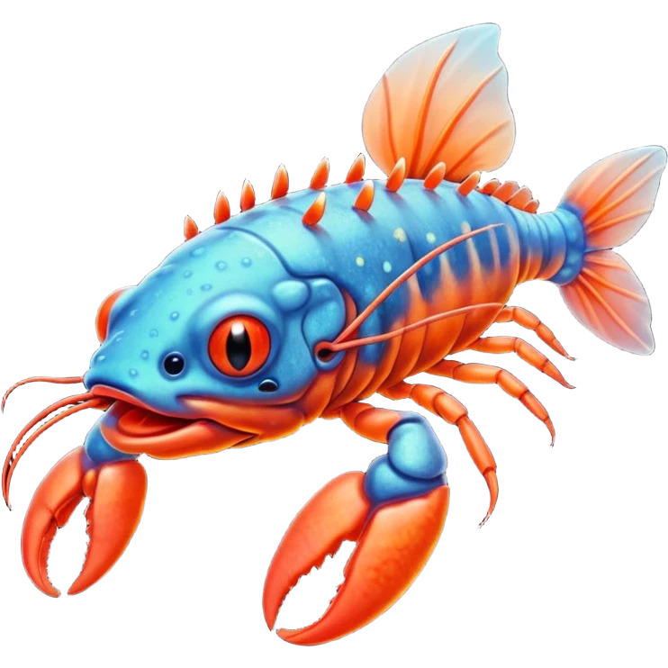 Mutant axolotl mixed with a lobster  emoji