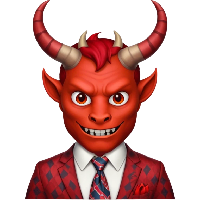 devil with big tie emoji