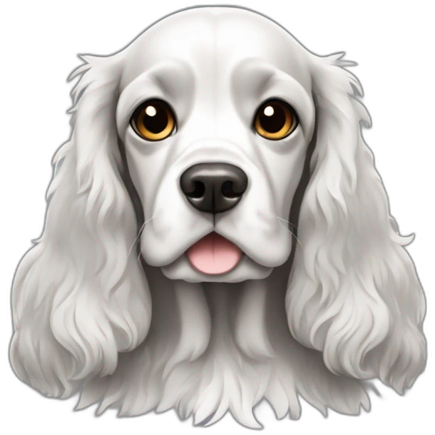 Black and white working cocker spaniel emoji