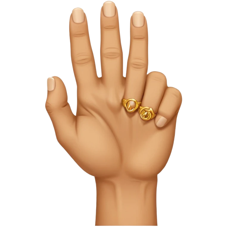 hand emoji in a fist with the ring and middle finger sticking out emoji