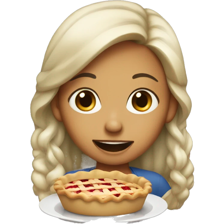 Girl eating pie emoji
