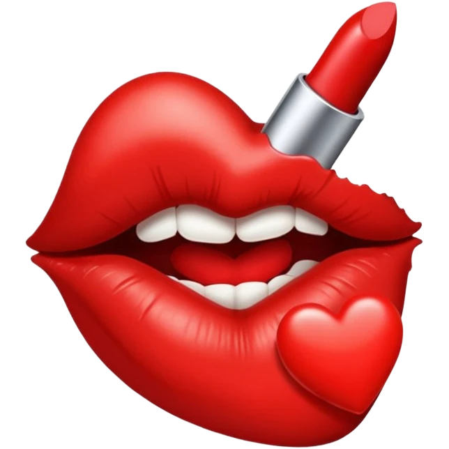 red kiss print emoji