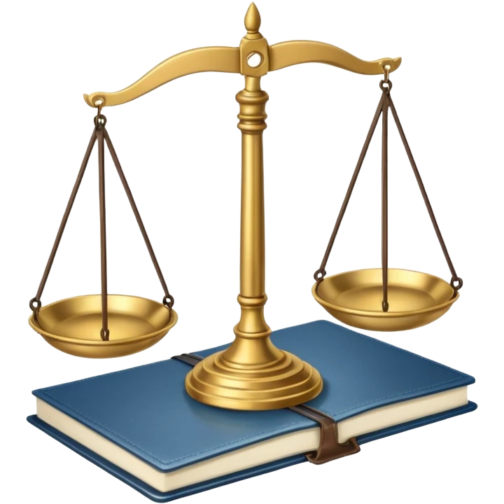 scales of justice with a notebook emoji