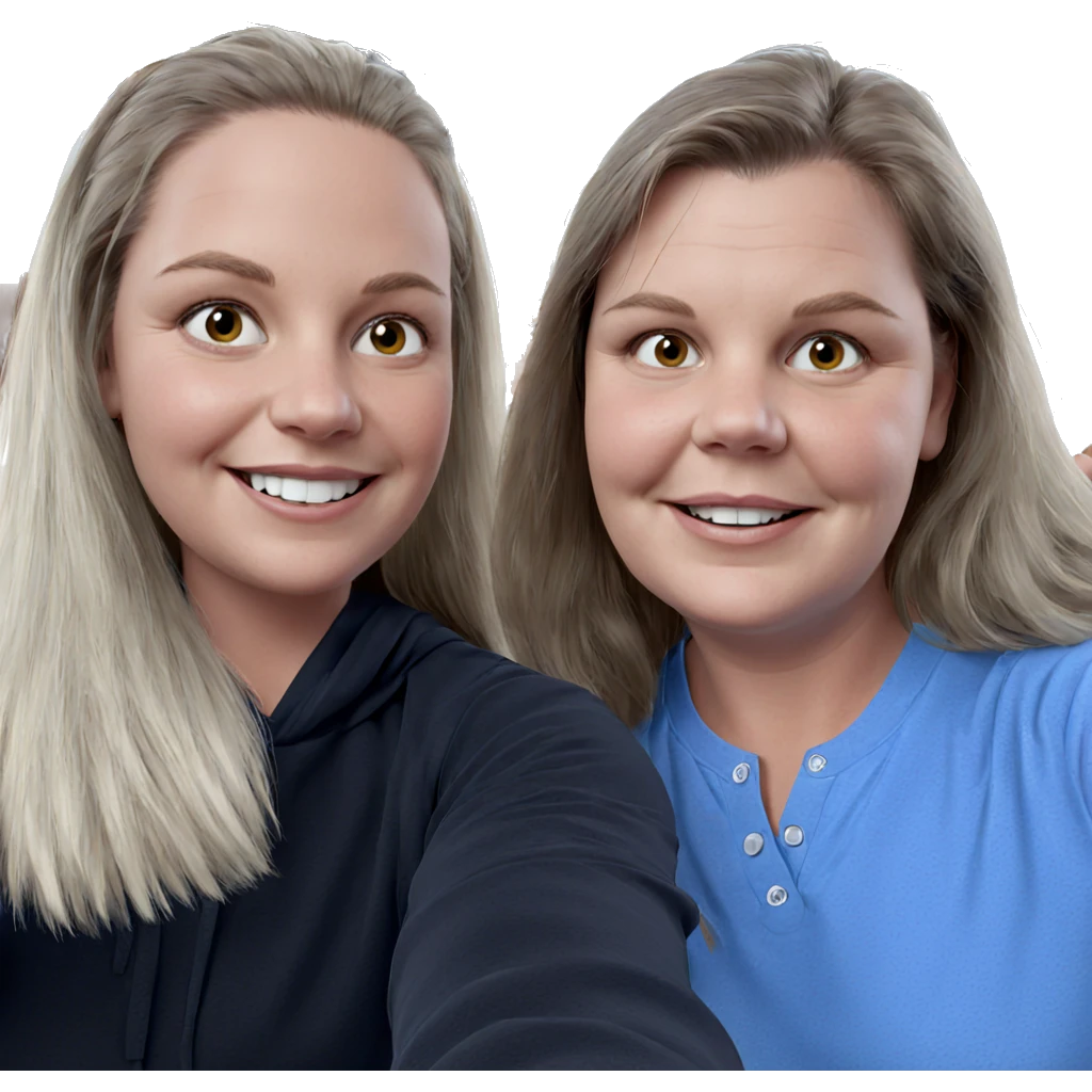 selfie of smiling friends emoji