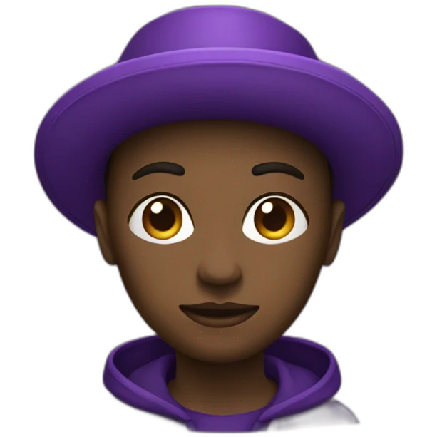 Voilé noir en violet emoji