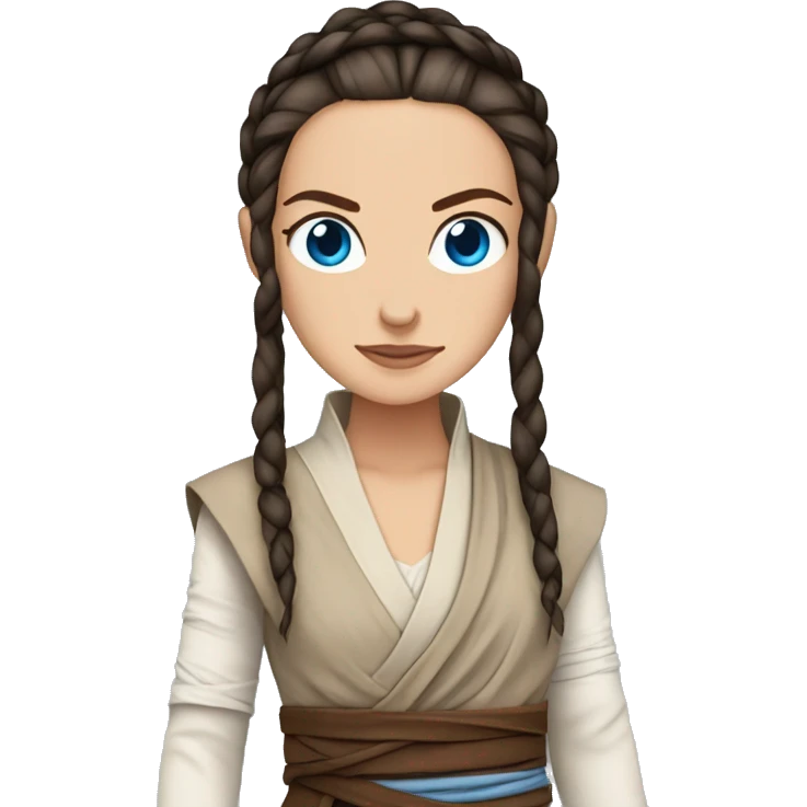 star wars  Rey with blue eyes and long braids  emoji