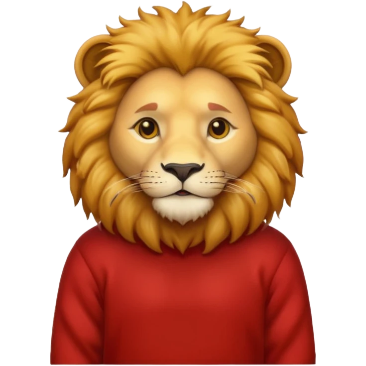lion wearing red jumper emoji