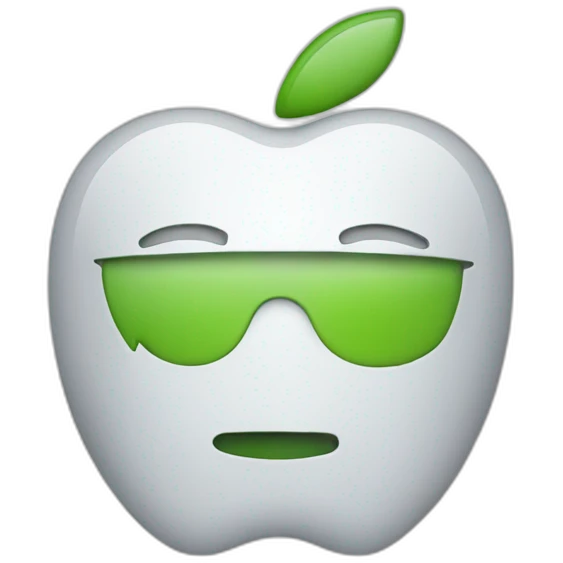 Android Logo with Apple Logo emoji