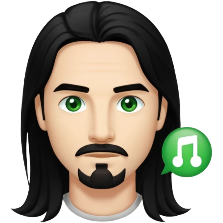 Kevin Richardson green eyes, long black hair emoji